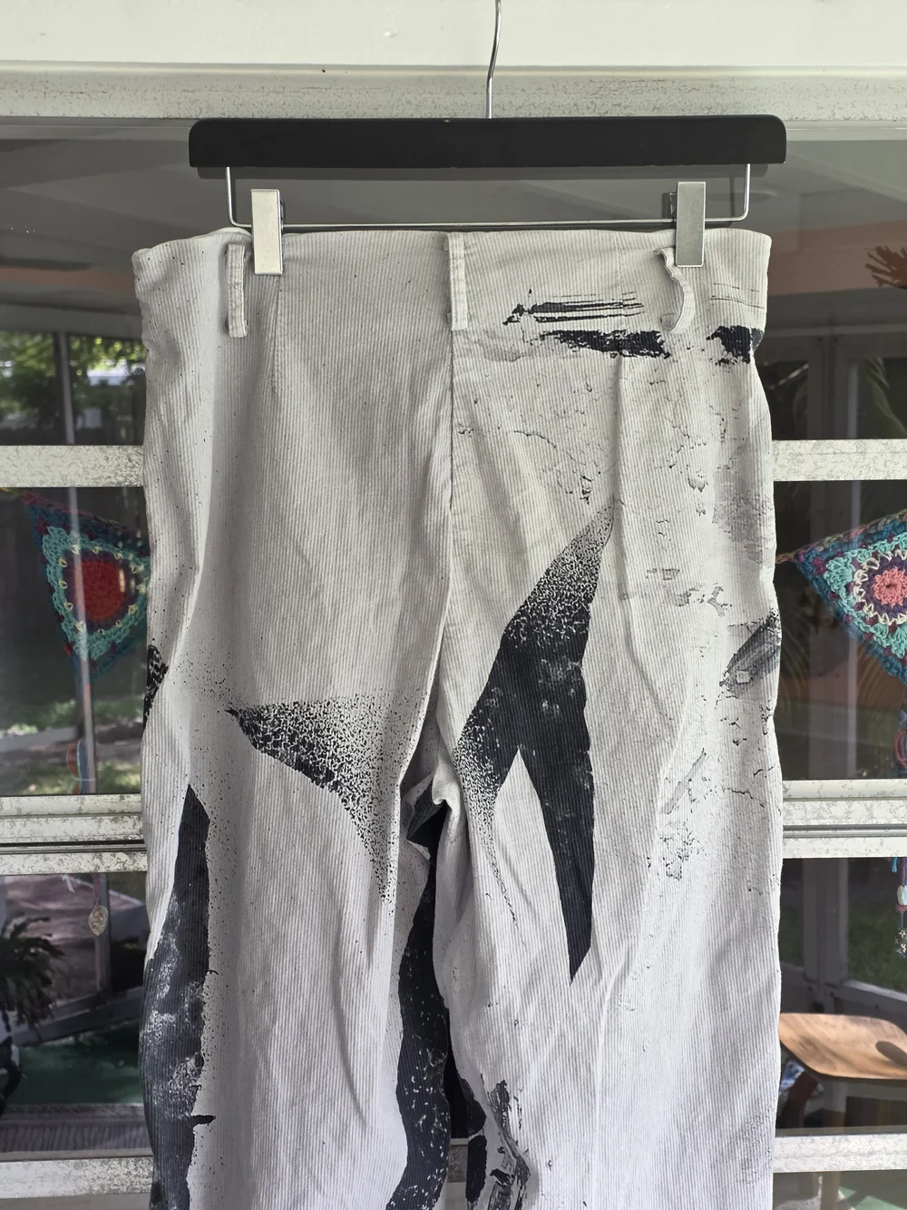 Annette Gortz 10 Euro 40 Artsy Cropped Trousers Luxury Ribbed Black & White - Picture 5 of 15